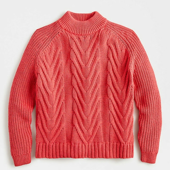 J. Crew Sweaters - J. Crew Cable-knit Mockneck Sweater Rusted Red